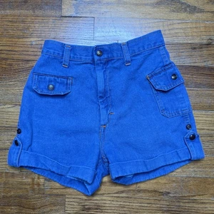 Vintage Kmart Jean Shorts High Waisted Small Hippie Boho Roll Cuff Size 8 - Picture 1 of 5