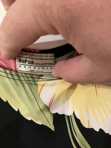 Vintage 80’s NaPua Collection Honolulu Black Floral Women’s Hawaiin Maxi Dress L - Picture 1 of 9