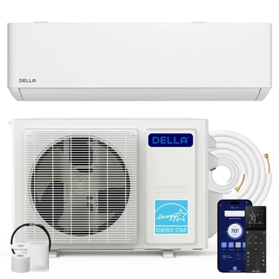 Mini Split 9.000 BTU, 230V 24 SEER2, enfría hasta 400 cuadrados Pies con calor Foto 1 de 4