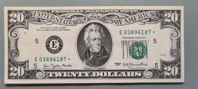 1977 Twenty Dollar Federal Reserve Note $20 STAR NOTE Uncirculated #96434 - Image 1 of 2
