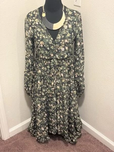 Rococo Sand x Revolve Flora High Low Maxi Dress Green Black Gold Floral M - Picture 1 of 13
