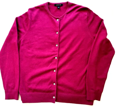 Cárdigan vintage Lands End arándano talla grande algodón botón delantero clásico Foto 1 de 4