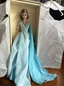 Blue Chiffon Ball Gown Barbie Silkstone Doll BFMC Gold Label 2016 Mattel DYX74 - Picture 1 of 20