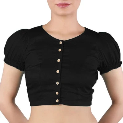 Blusa corta cosida de diseñador Choli de satén para mujer confeccionada ropa de fiesta Foto 1 de 3