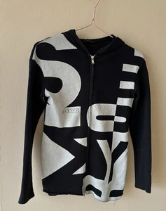 Sisley Black Youth Hoodie With Letters - 11-12 Yrs -2XL - Picture 1 of 10