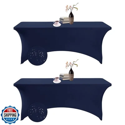 Paquete de 2 fundas de mesa impermeables eccwai de spandex de 6 pies, spandex de 6 pies de agua Foto 1 de 4
