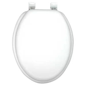 NEW Soft Close Elongated Toilet Seat White Comfort Cushioned Easy Install - Picture 1 of 1