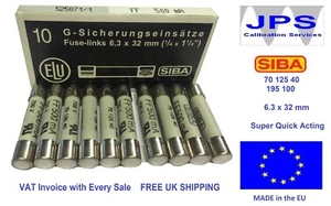 SIBA 70 125 40 500mA Fuse Very Fast Acting FF500mA type 195 100 JPSF097 x1/5/10 - Picture 1 of 10