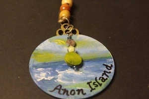 Handbemalter Weihnachtsbaum Anon Island Holzschmuck - Bild 1 von 2