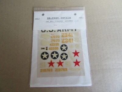 102K De-Frey Decals The Bell P39D N Q Aircobra WWII 1:48 Décalcomanie - Photo 1/2