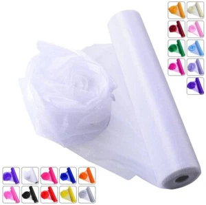 16"x50Y Crystal Organza Fabric Sheer Tulle Roll for Wedding & Party Decor - Picture 1 of 7