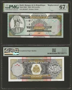 HAITI 250 Gourdes 2003, P-269b* REPLACEMENT, PMG 67 EPQ Superb Gem UNC TOP POP - Picture 1 of 1