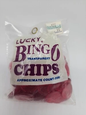 De colección 219 Lucky plástico rojo fichas redondas DE COLECCIÓN marcadores de bingo/bolsa abierta Foto 1 de 3