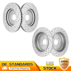 Rotores de freno de disco ranurados perforados delanteros traseros para Acura RDX Honda CR-V - Imagen 1 de 6