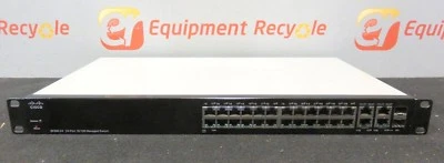 Cisco SF300-24 24 Port 10/100 Managed Switch Gigabit Uplinks  - Image 1 of 4