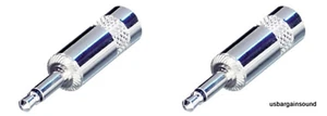 (2 PACK) REAN NYS226L 1/8" (3.5mm) Mono TS Cable Mnt Plug - Fits up to 6mm Cable - Picture 1 of 2
