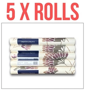 Auction for five Rolls of Lustrous Look Charming Modern Floral Wallpaper - Picture 1 of 4