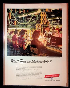 1950s Western Electric Bell Telephone Girls Assembly Line Art Vintage Print Ad - Picture 1 of 1