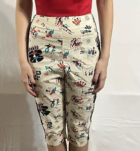 Bernie Dexter High Waisted Cigarette / Capri Pants 50s Vintage Style Medium - Picture 1 of 9