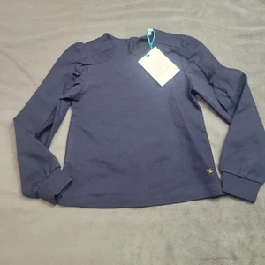 Girls Pullover Navy Long Sleeve Top By Abel & Lula Size 5 70% Viscose & 25% Poly - Picture 1 of 9