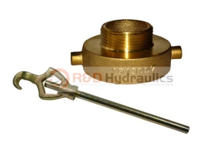COMBO ADAPTADOR DE HIDRANTE DE FUEGO 2-1/2" NST(F) x 1-1/2" NST (M) con llave de hidrante - Imagen 1 de 5