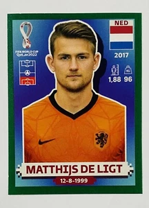 2022 Panini FIFA World Cup Sticker MATTHIJS DE LIGT GREEN Border Rare To Find - Picture 1 of 2
