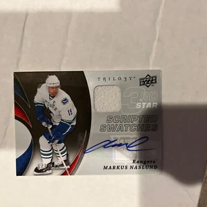 2008-09 TRILOGY 2ND STAR MARKUS NASLUND AUTO/PATCH SCRIPTED SWATCHES 77/100 - Picture 1 of 2