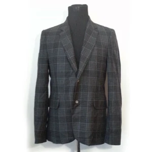 Abrigo deportivo Vince para hombre 100 % lana talla 38 R estampado a cuadros doble ventilación pecho individual - Imagen 1 de 10