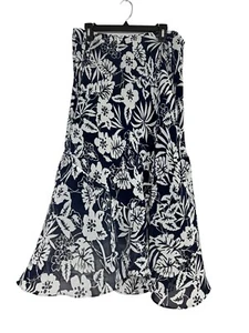 Falda Completa Chaps Talla XL Harbor Azul Marino Perla Volantes Romántica Alta-Baja Forrada Floral - Imagen 1 de 8