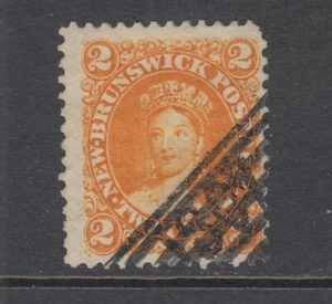 New Brunswick Sc 7 used 1863 2c orange Queen Victoria definitive, F-VF - Picture 1 of 2