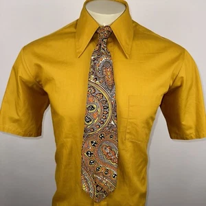 Vintage 60s 70s Tie Necktie Mens Paisley Floral Wide Fat Disco Hippy Groovy Nik - Picture 1 of 9