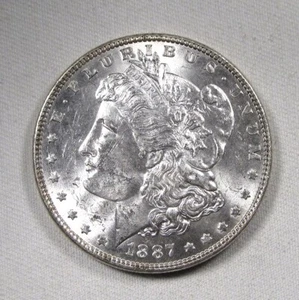 1887 Silver Morgan Dollar VCH AU Coin AP278 - Picture 1 of 3