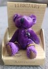 Vintage Russ Berrie February Birthstone AMETHYST Miniature Bear