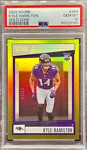 2022 Panini Score Kyle Hamilton /50 Gold Zone Rookie RC 364 PSA 10 POP 1 - Bild 1 von 3