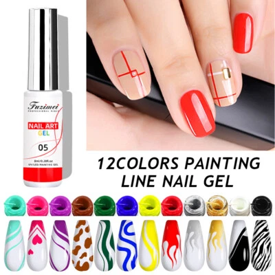 Französische Maniküre-Gel-Nagellack-Uv/Led-Volltonfarbe-Glitzer-Malereilinie! , - Bild 1 von 4