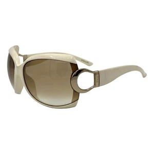 Christian Dior Sunglasses Logo Oversized Shield Wraparound Cream Brown Stronger - Picture 1 of 7