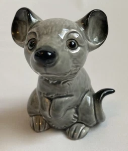 Vtg 1980s Goebel Porcelain Grey Sitting Mouse Figurine 35794 West Germany - Picture 1 of 12