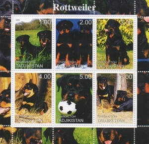 ROTTWEILER HUND HUND TIER HAUSTIER 2000 POSTFRISCH BRIEFMARKENBOGEN - Bild 1 von 1