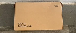 NEW Cisco Meraki MS120-24P-HW MS120 24x GbE PoE+ Switch, Unclaimed - Picture 1 of 2