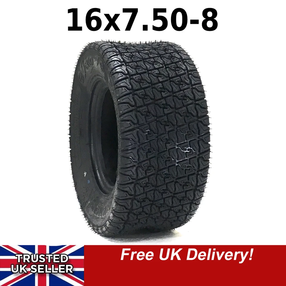 NEW Armstrong Tyre 16x7.50-8 ,4 Ply, Rim 8”,Golf Lawn Mower Tractor 16x 7.50 -8