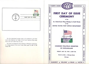 #1338A First Day Ceremony Program 6c American Flag Coil Stamp - Picture 1 of 2