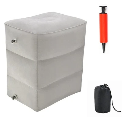 充气旅行脚腿休息枕头,可调节高度,适用于飞机, — 第 1/4 张图片