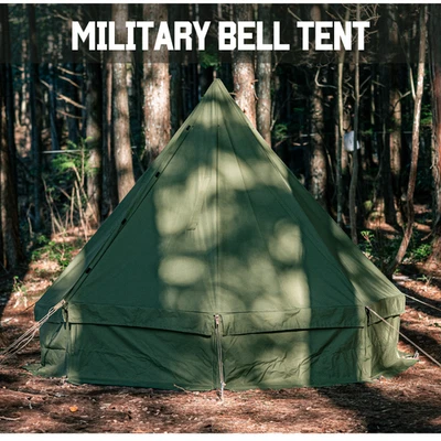 Juego de tienda de campaña militar | Tienda Lavvu de un polo | Refugio de camping expandible pirámide Foto 1 de 4