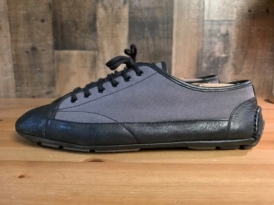 Zapatos informales planos de cuero de lona Prada vintage para hombre talla US 11 raros hechos en Italia Foto 1 de 4