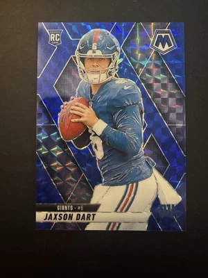 2025 Panini Mosaic Jaxson Dart RC Rookie Mosaic Blue Color Match 90/99 SSP - Image 1 of 2