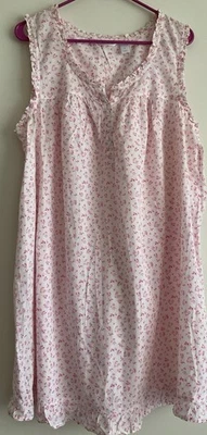 Adonna Pink Ruffle Floral  Sleeveless Nightgown Fairy Boho Peasant XL - Image 1 of 4