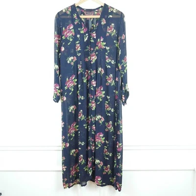 April Cornell XS Dress Vintage Sheer Moody Floral Tieback Cottagecore 90s Grunge - Image 1 of 4