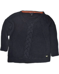 Tommy Hilfiger Damen Pullover Pulli U-Boot-Ausschnitt UK 12 Medium Navy Blau YT15 - Bild 1 von 3