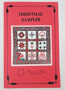 De Colección Navidad Sampler Edredón Patrón Rosecrest Granja Miniaturas Colgante de Pared Años 90 - Imagen 1 de 4