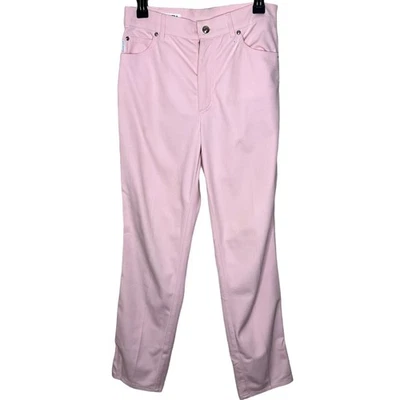 Vtg 90s Escada Pants 8 Pink Straight Leg High Rise Logo Stretch Designer Tapered - Image 1 of 4